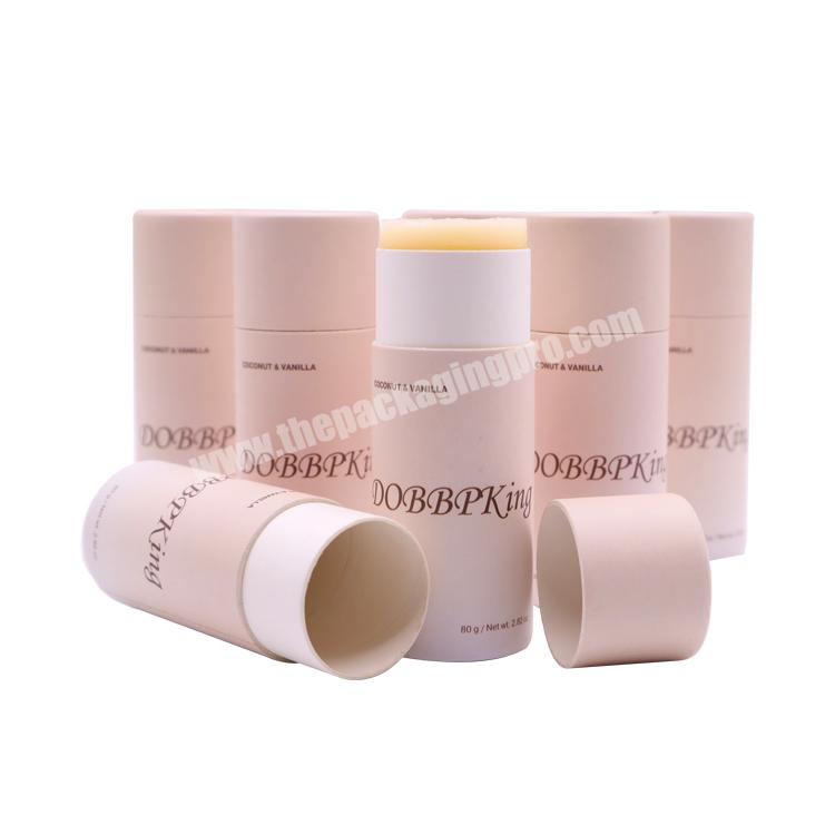 Eco friendly paper push up lip balm deodorant stick cardboard tube container packaging for cosmetic
