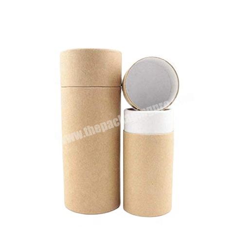 Empty Kraft Paper Jar Tube Cardboard Boxes with Lid Round Paper Cardboard for essential oil bottles.
