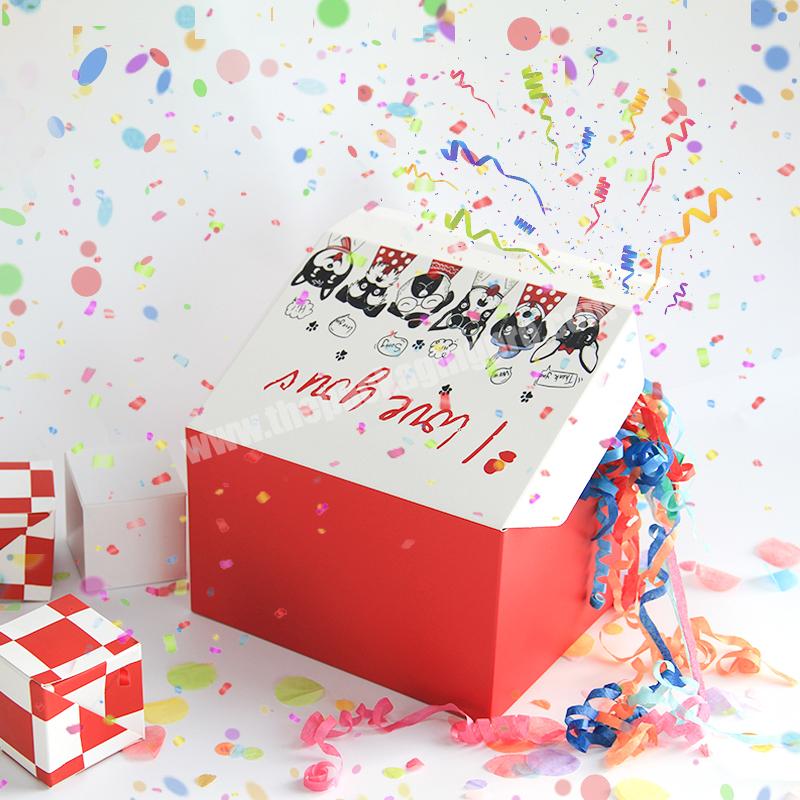 Exploding Confetti Gift Mystery Box (Premium White) DIY   Surprise Confetti Pop up Gift Box For Graduations