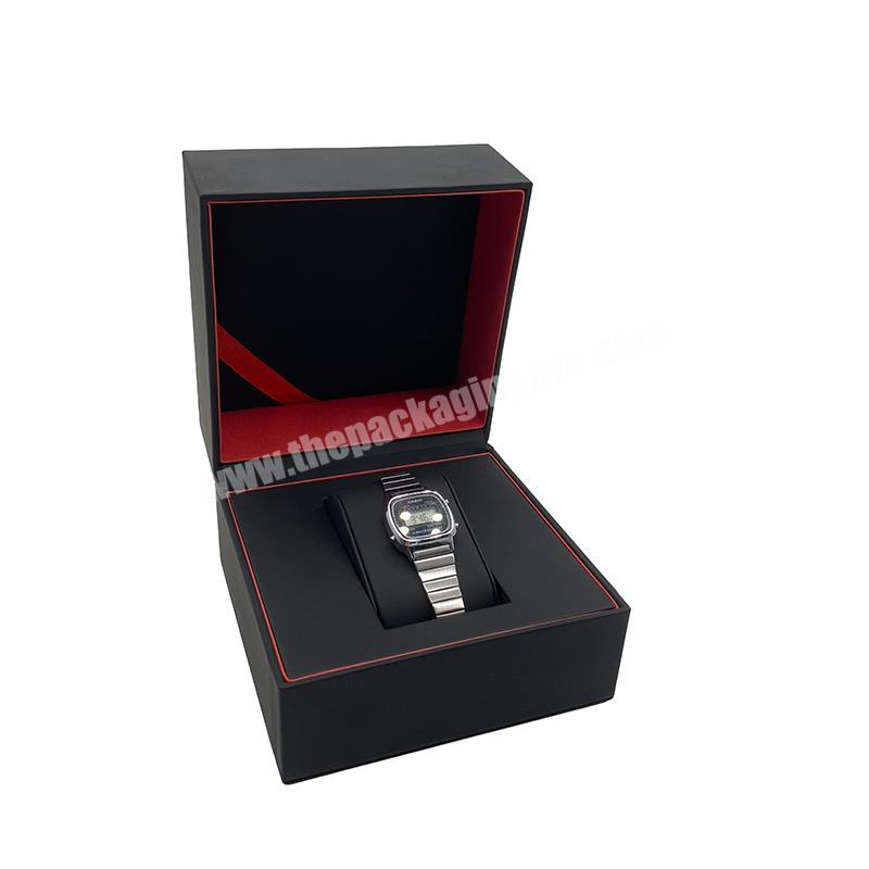 Export Quality Delicate Wrist Watch Box Black PU Leather Watch Display Case