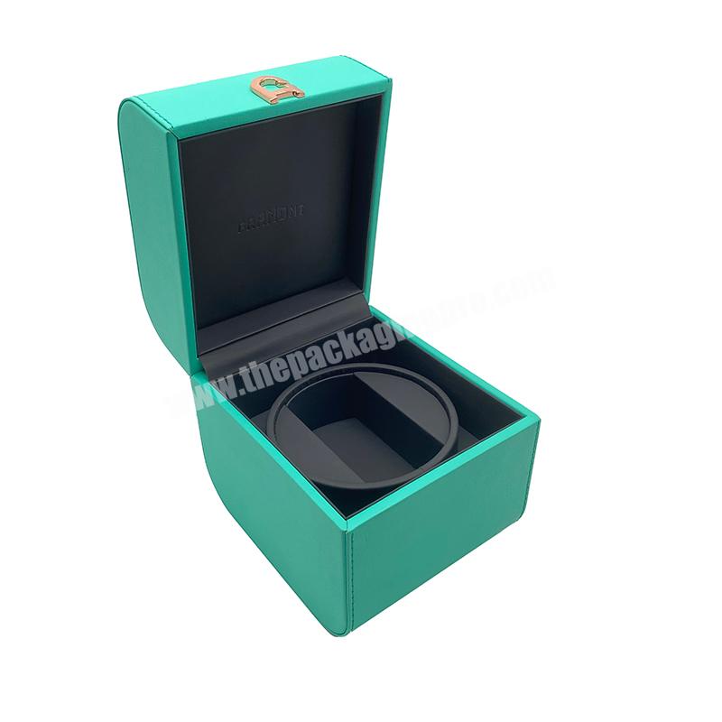 Exquisite Tiffiany Blue Leather Watch Winder Box Single Watchband Package Box