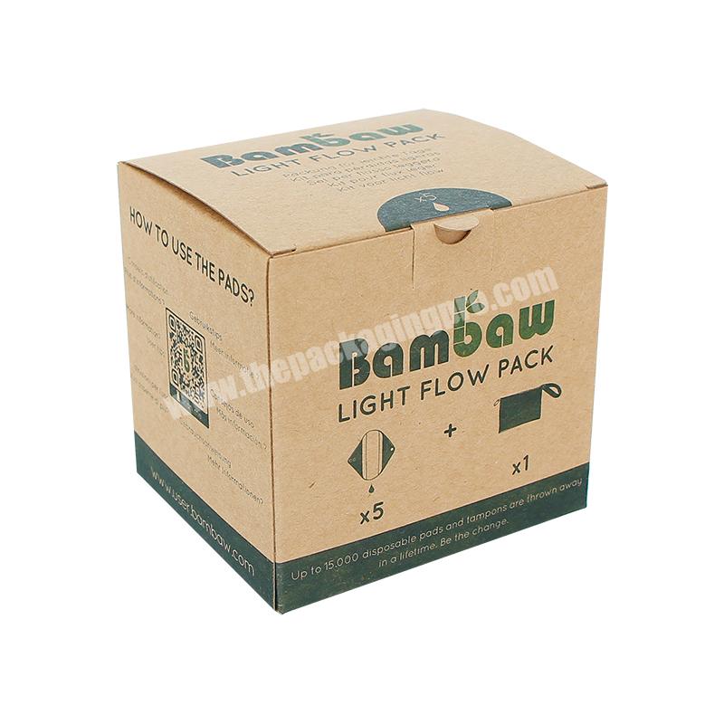 FSC fancy sanitary Pads packaging Box eco-friendly napkin box custom logo cardboard kraft paper personal care shipping boxes