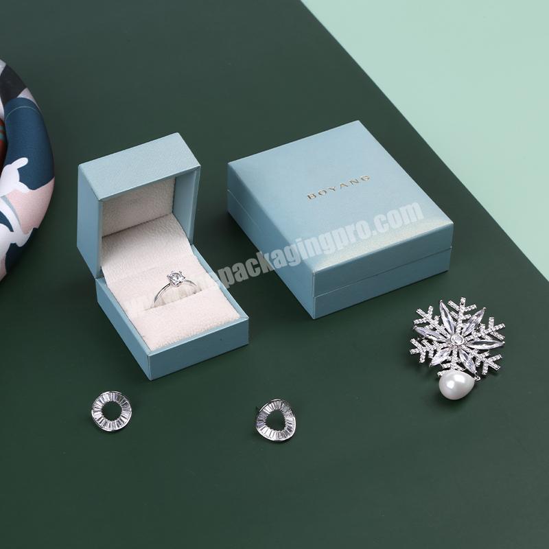 Factory Customized Logo High Quality Recycle Ring Earring Case Luxury Plastic Clamshell Jewelry Box