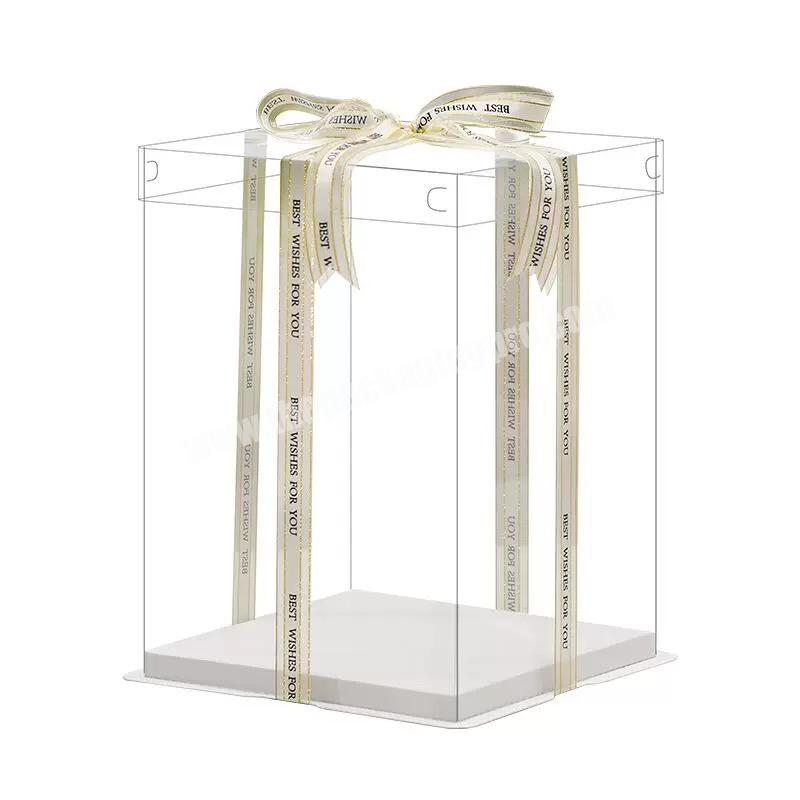 Factory Direct Price Customized Full Transparent Clear Packaging Cake Box