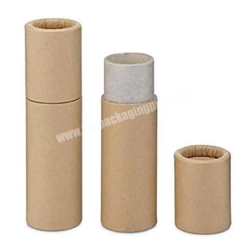 Factory Direct Sales Kraft Push Up Lip Balm Paper Tube For Deodorant Solid Perfume Round Tube Box Pack