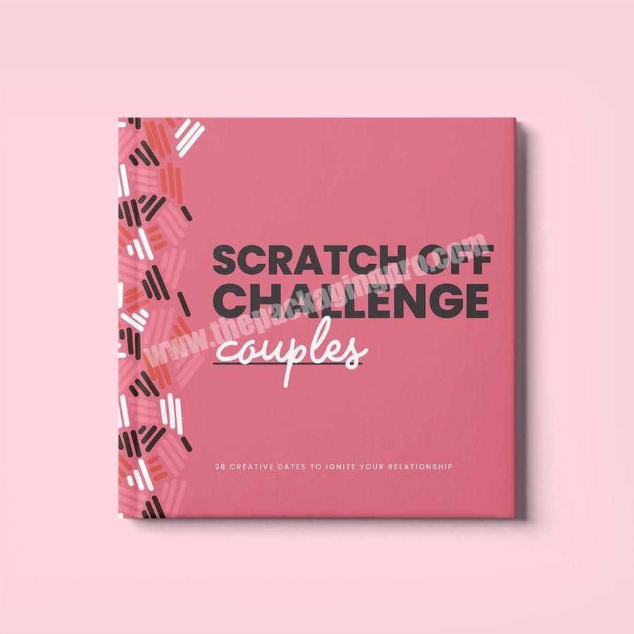 Factory Manufacturer Custom Printing Scratch Off Fun Adventure Challenge Book for Couples
