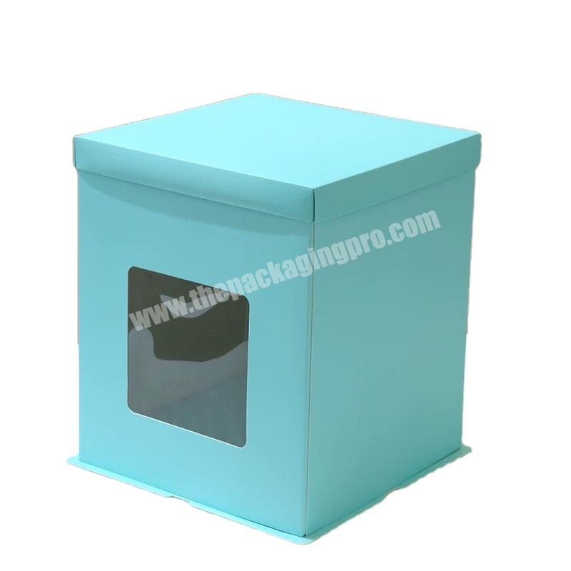 Factory Price Customized Luxury Rectangle Tall Wedding Cake Box With Window