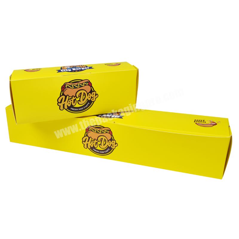 Factory Price Free Sample Customized With Logo Food Grade Products White Card Paper Food Box For Hot Dog Packaging