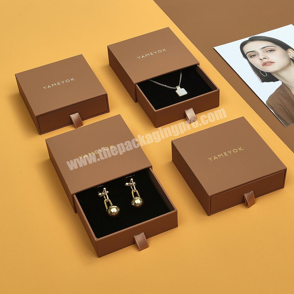 Factory Wholesale Luxury Sliding Cardboard Earring Necklace Jewelry Gift Set Box