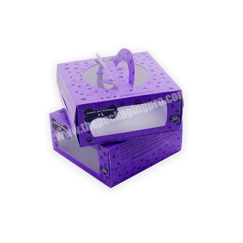 Factory wholesale custom pattern logo high quality Christmas kraft paper swiss roll cake box with handle food box