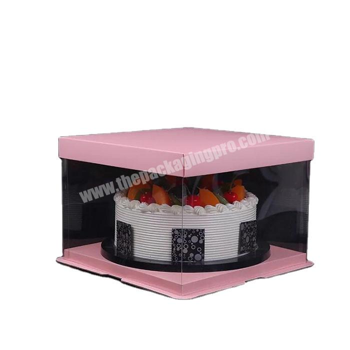 Fancy custom printed cake bakery paper box with PVC window