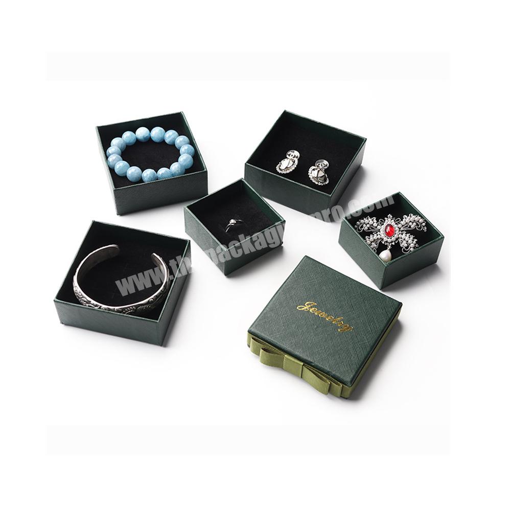 Fanxi Green Custom Logo Foil Stamping Printing Jewelry Display Packaging Box