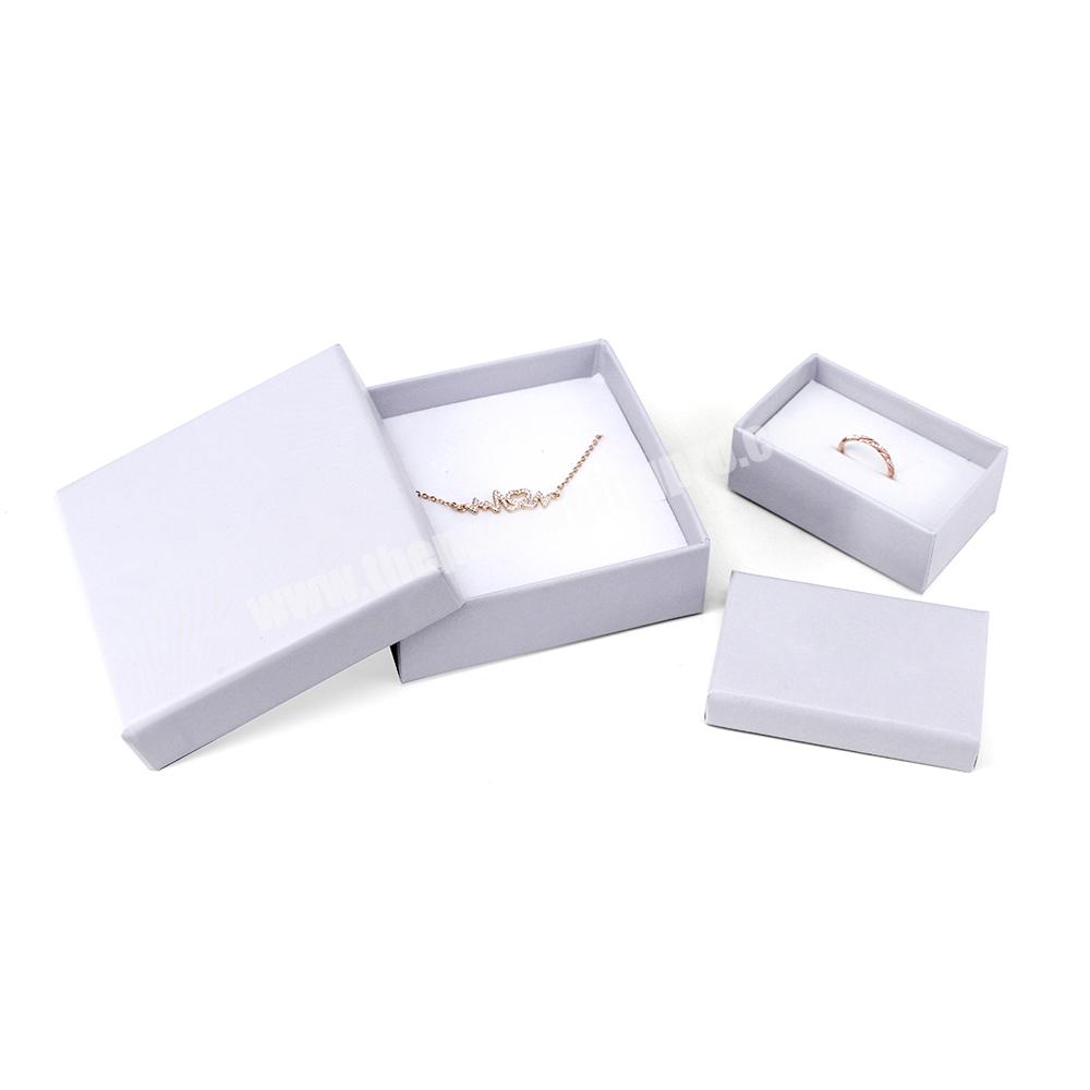 Fast Ship Grey Sliver Ornaments Ring Necklace Bracelet Paper Jewelry Gift Box Packaging Cardboard Two Pieces Style