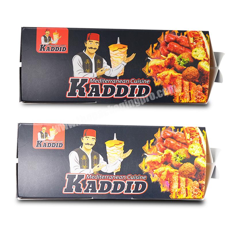 Food Grade Disposable Hot Dog Food Package Box With Custom Logo Print