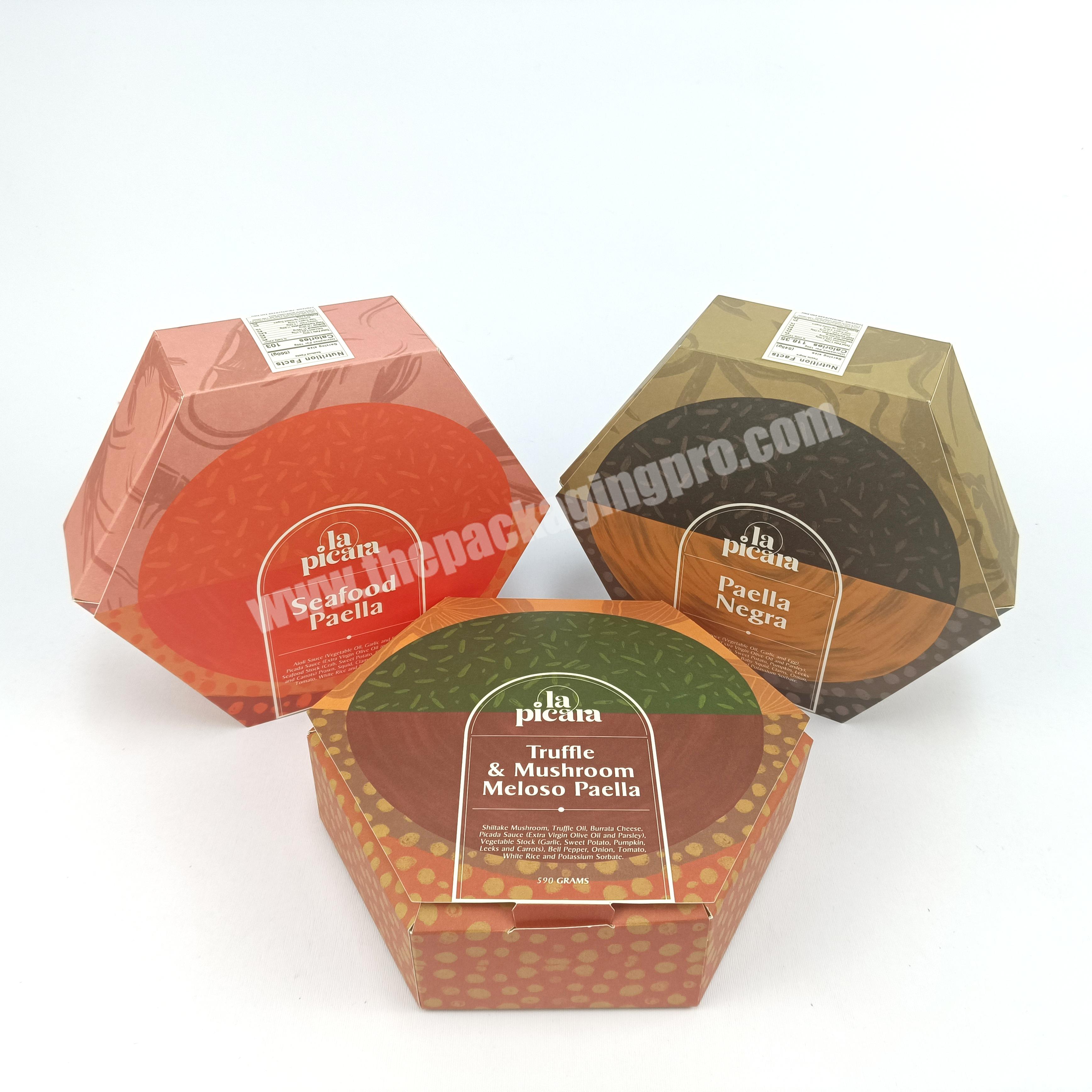 Food grade art paper seafood paella takeaway packaging boxes