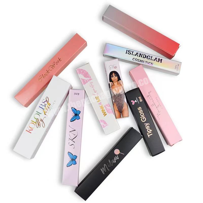 Free Design Art Paper  Packaging  Custom Logo Lip Gloss Tubes  Box Lipstick Makeup Box