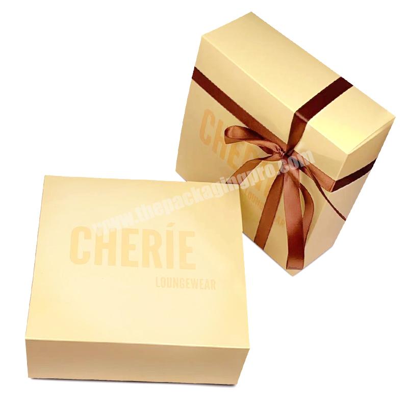 Free Design Delicate Custom Logo Design White Card Paper Gift Box With Bowknot