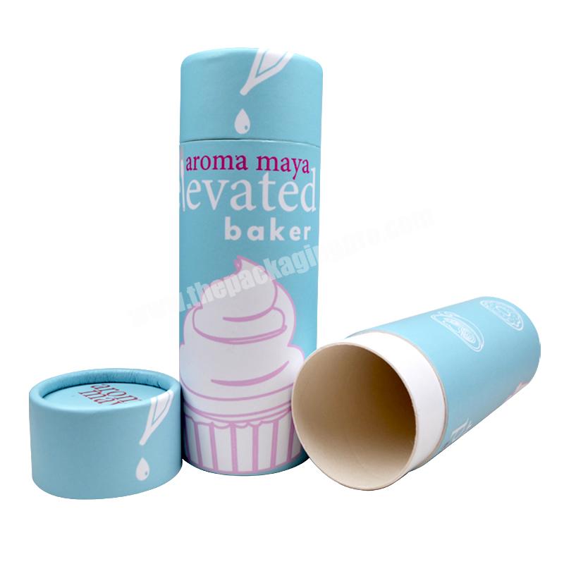 Free Sample Cardboard Cylinder Tea Powder Round Tube Paper Box With Custom Print