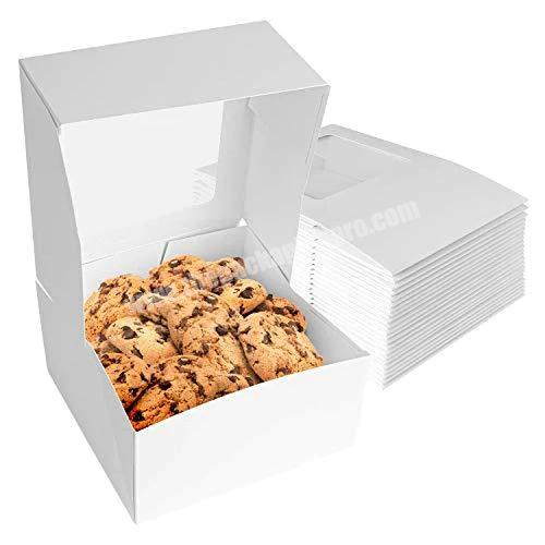 Free Sample Custom Logo Printed Food Grade White Cardboard Paper Birthday Gift Pastry Paper Cake Box