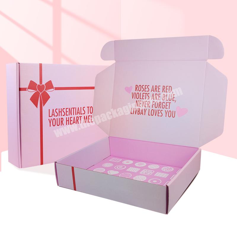 Free Sample Customized Pink Corrugated Gift Package Paper Box