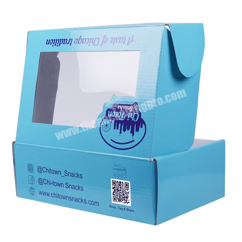 Free Sample Delicate Custom Logo Corrugated Paper Box For Food Packaging  With PVC Window