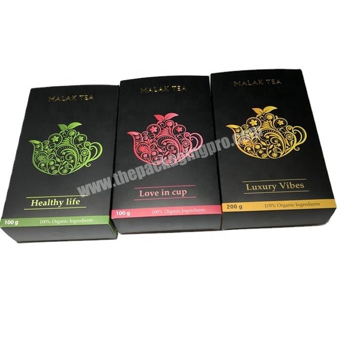 Free sample empty foldable paper packaging box for tea