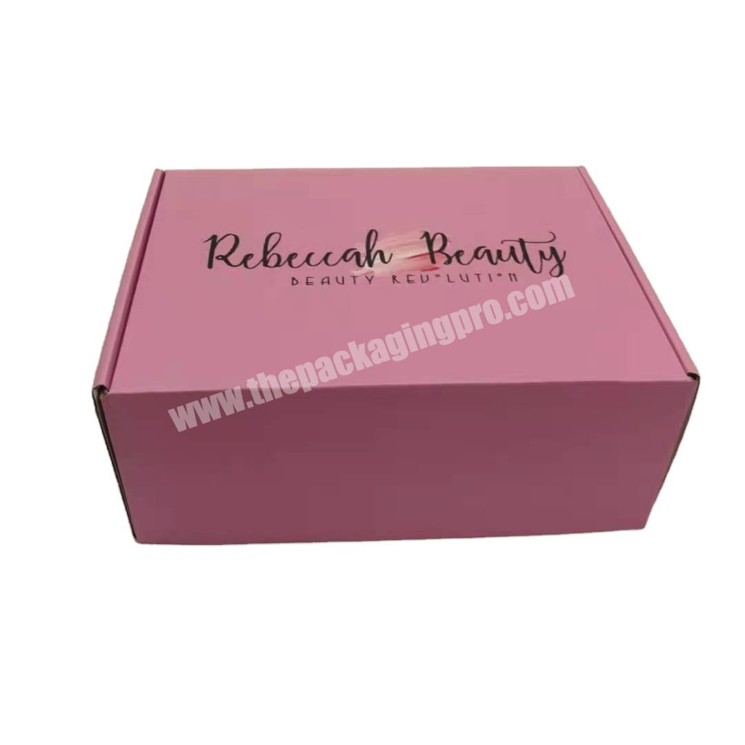 Full printing wedding dress pink corrugated shipping paper packaging  box