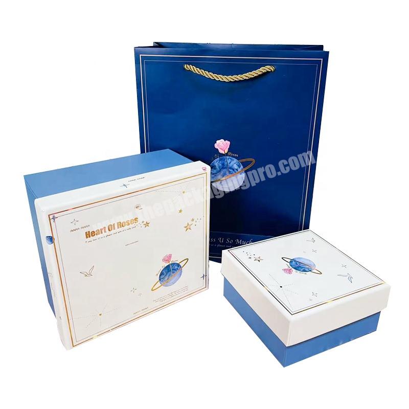 Gift Set Box with Logo for Clothing Jewelry Ring Packaging Paper Custom Unique Cosmetics Birthday Rigid Boxes Square Paperboard