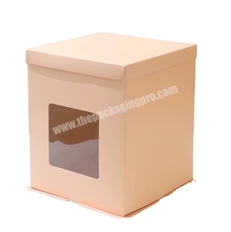 Good Quality Luxury Rectangle Tall Clear Plastic Paper Boxes For Cake With Window