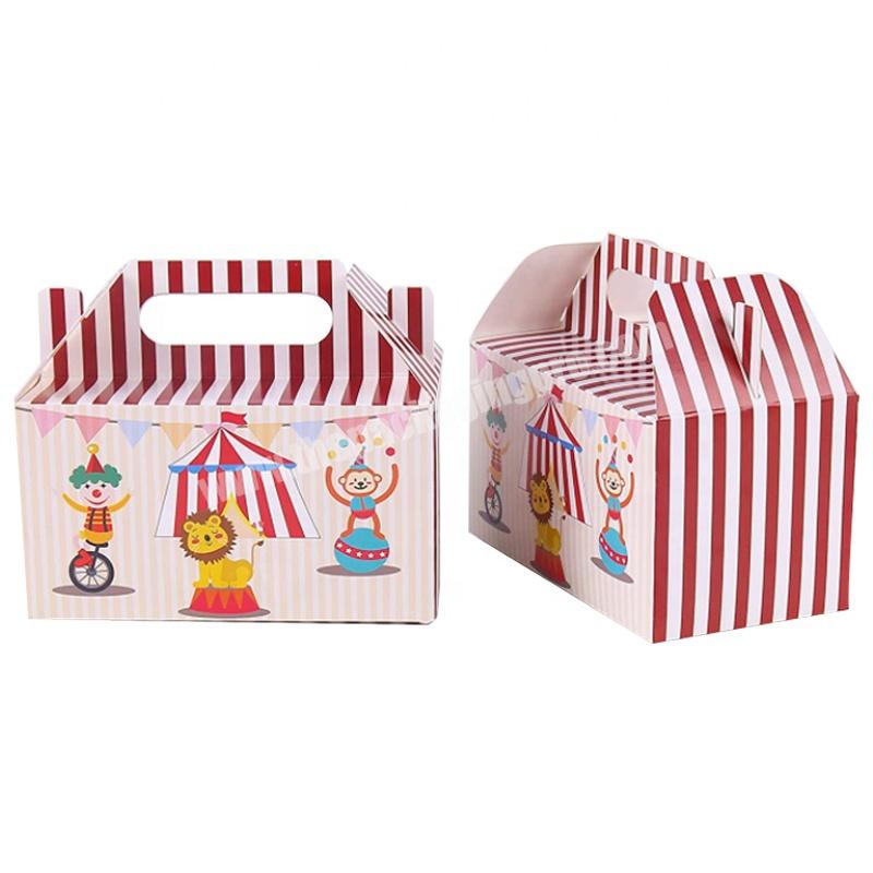 Goodies Treat Boxes Gable Treat Box Birthday Food Cake Packaging Box Decoration Favor Cupcake Paper Theme Party for Baby Shower