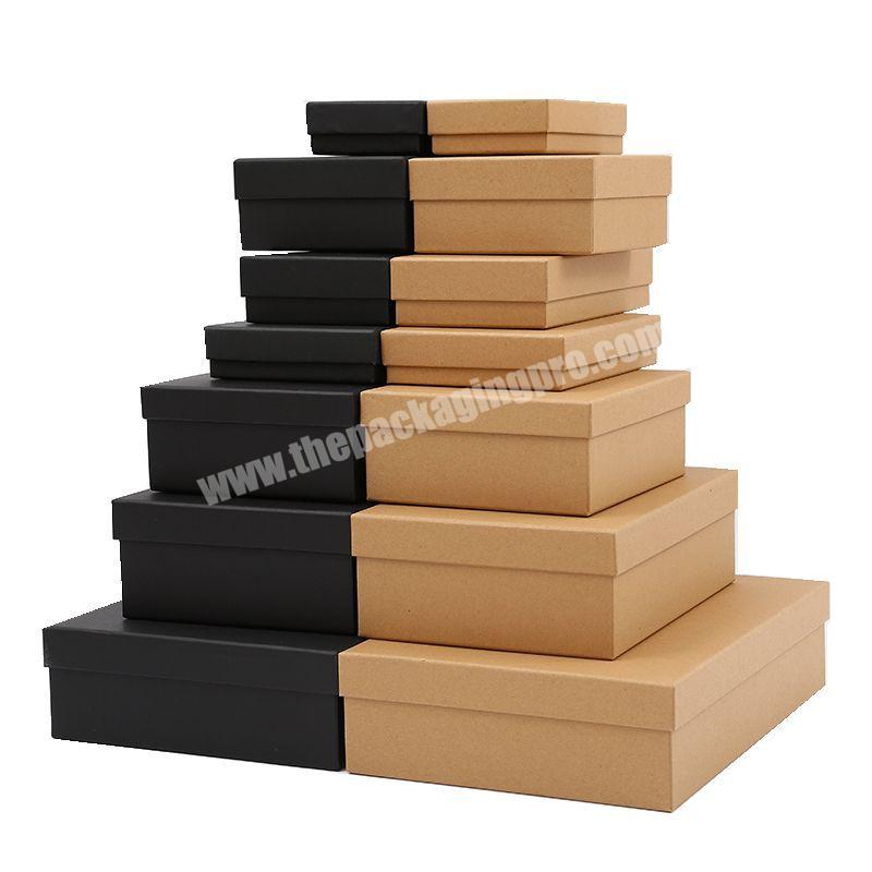 Heaven and Earth Lid Gift Box Rectangular Large Kraft Paper Packaging Box Wholesale Black Card Box Factory Direct Sales