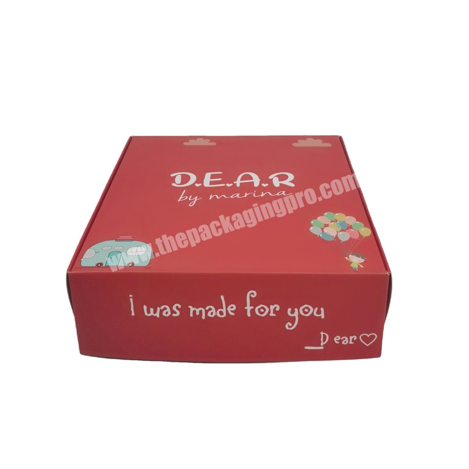 High Quality Custom Logo Printed Red Corrugated Shoes Clothing Wig Paper Boxes Mailer Box