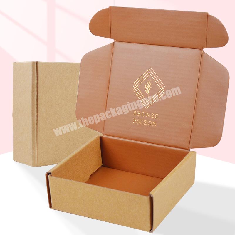 High Quality Exquisite Custom Printed Boxes With Logo Gold Stamping Kraft Corrugated Paper Gift Boxes For Clothing Packaging
