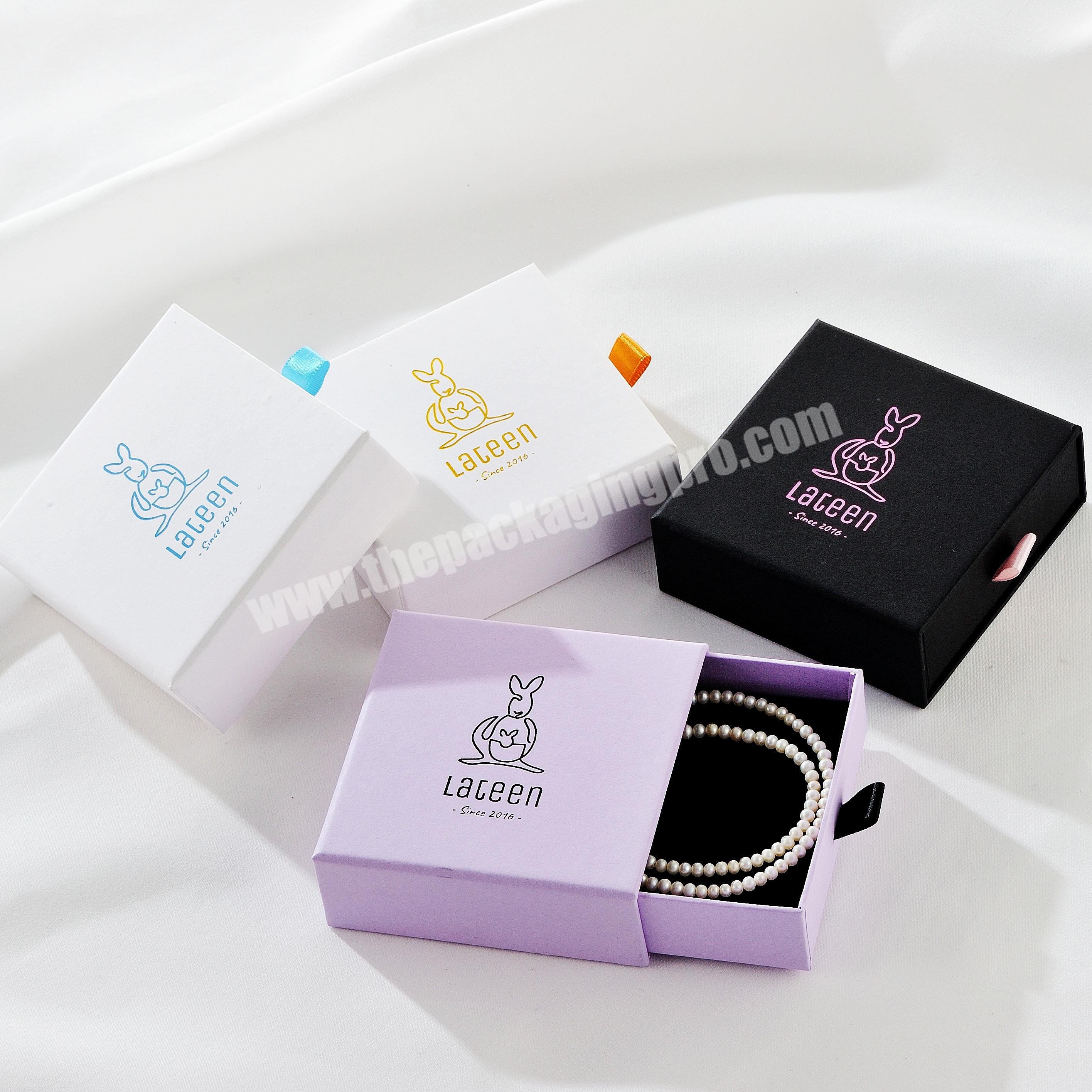 High Quality Jewelry Box Elegant Gift Packaging Cardboard Bracelet Ring Earrings Paper Drawer Sliding Jewelry Packaging Box