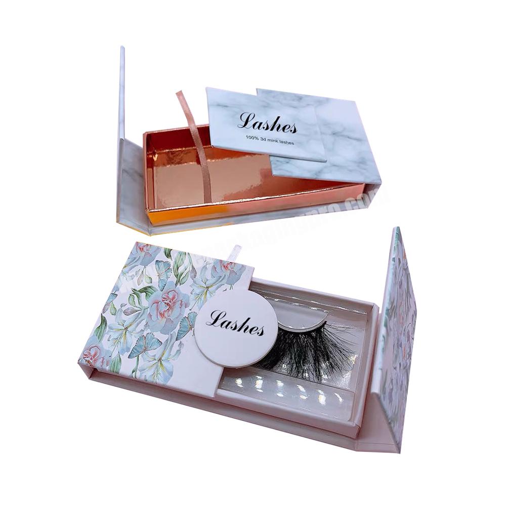 High Quality White Black Pink Paper Cardboard Magnetic Lash Boxes Wholesale Custom Logo