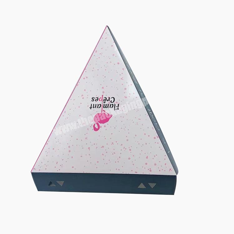 High-end Customized Logo Printed Food Grade Art Paper Triangle Pizza Box