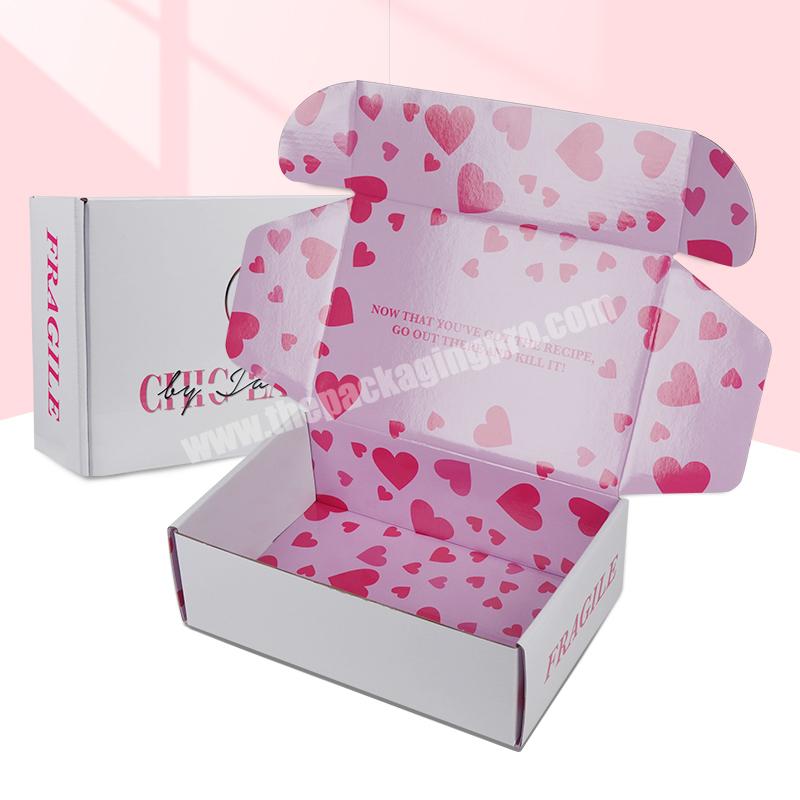 High-end excellent quality customized  you own logo white corrugated gift cosmetic paper mailer box packaging