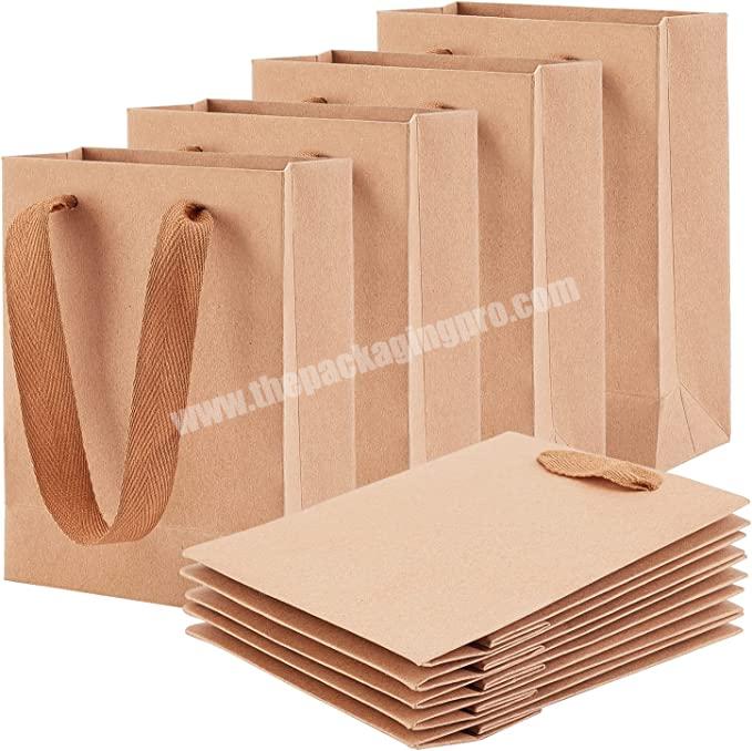 High end paper boutique printed lower price natural kraft brown paper shopping bags with handles