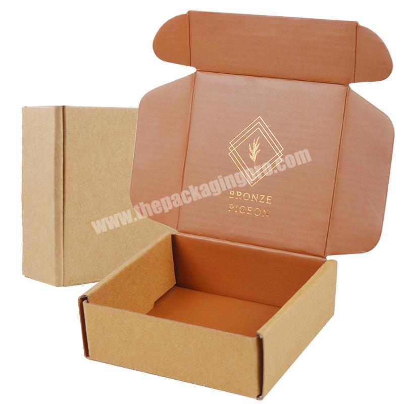 High quality  recyclable  customized gift corrugated shipping packaging kraft paper box with gold foil