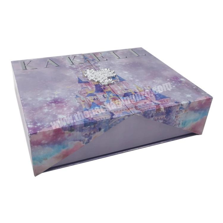 High quality customizable gift box biodegradable collapsible box wholesale purple rectangular cardboard box for cosmetics