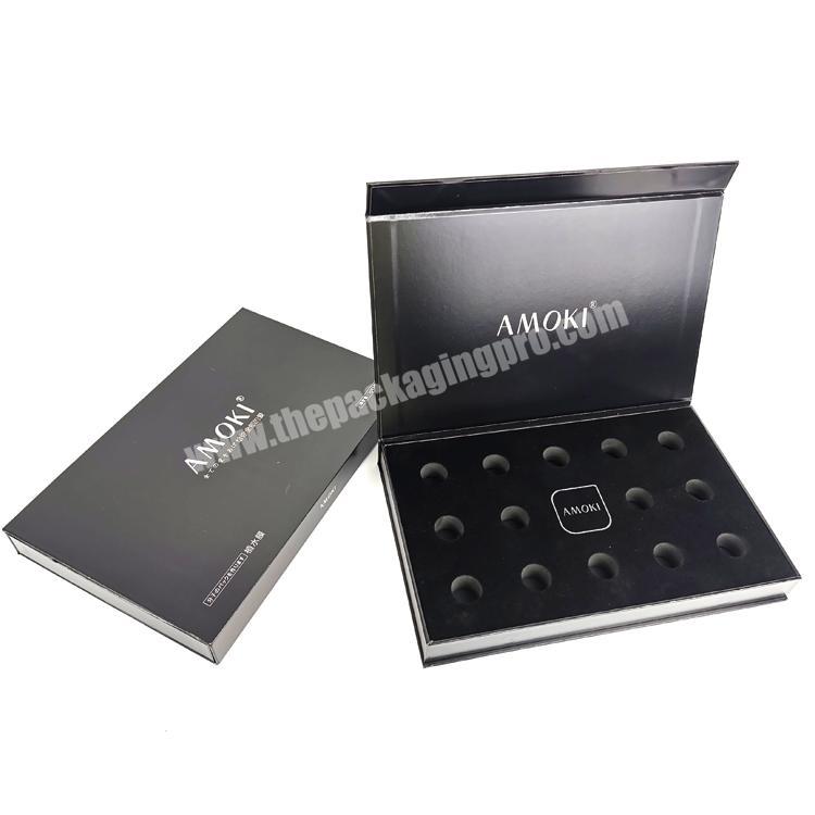 High quality luxury packaging gift box special paper hot stamping book shape box with your own logo for cosmetic