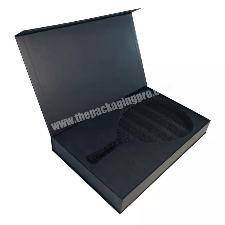 High quality luxury rigid cardboard paper magnetic packaging box badminton racket package box with foam tray