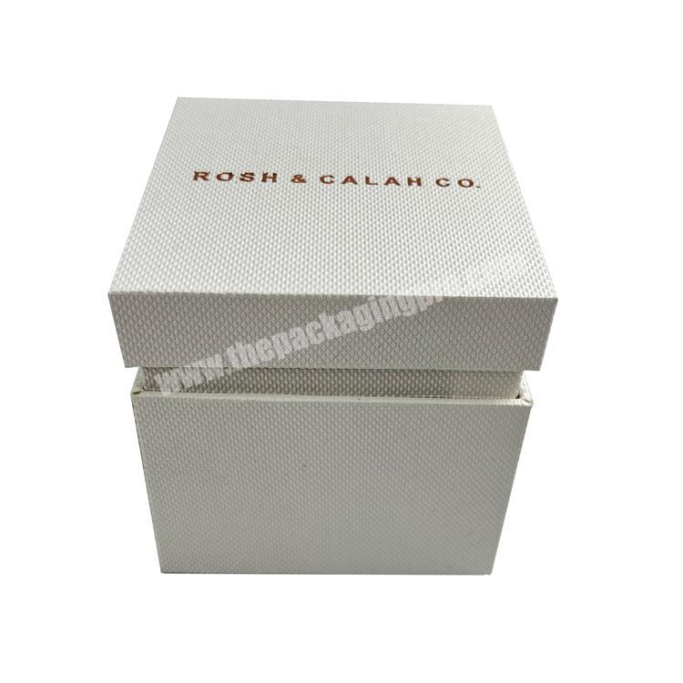 High quality white square carton eco-friendly medium size garment cardboard box custom lid and base paper box for gift