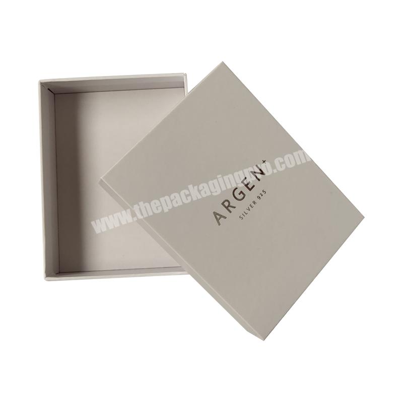 Hot - selling custom logo silver foil luxury white jewelry box