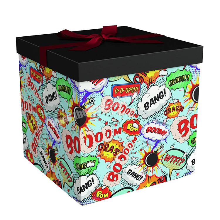 Hot Sale Big Size Gift Packaging Box Custom Logo Pattern Printing Lid And Base Gift Bos