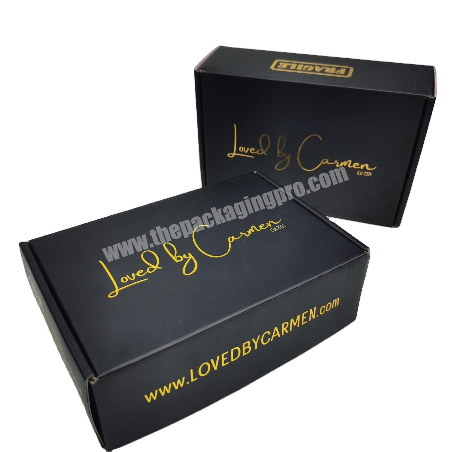 Hot Sale Customized Logo Luxury Corrugated Paper Gift Box With Gold Foil