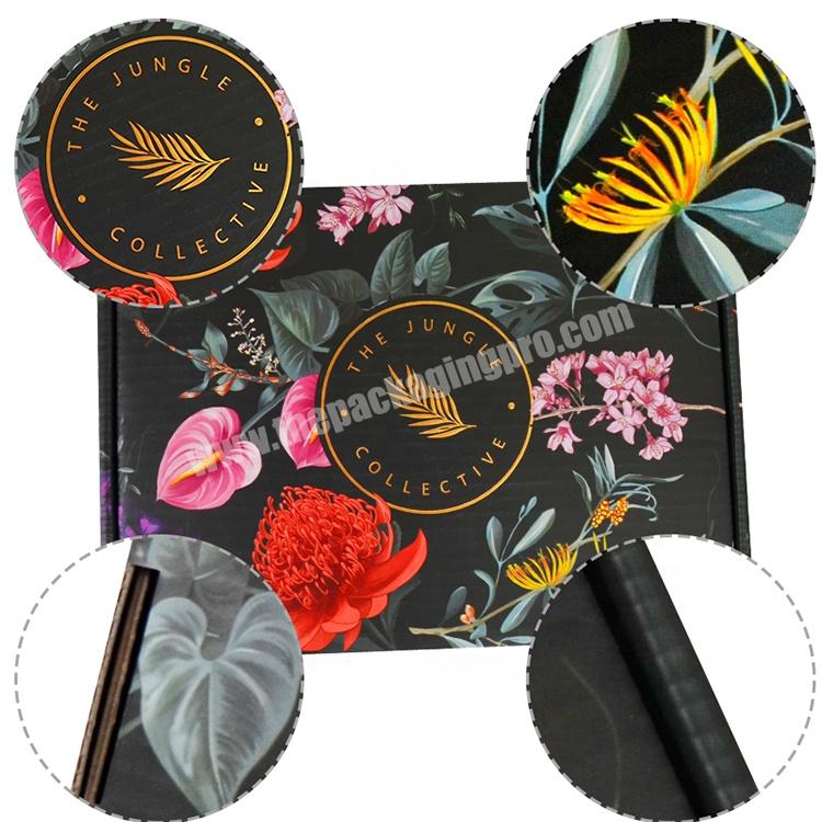 Hot Sale Flowers Printed Corrugated Shipping Box With Insert