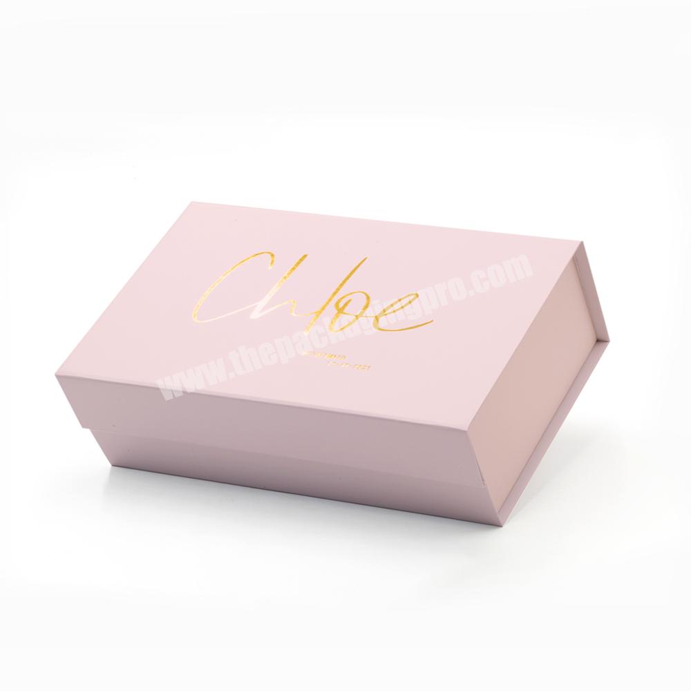 Hot Sale Pink Color Medium Size Hair Extension Box Beauty Makeup Package Cardboard Magnet Wigs Packaging Folding Boxes