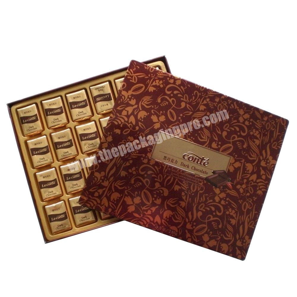 Hot sale Custom retail christmas paper cardboard luxury chocolate box package for valentine's sweet love