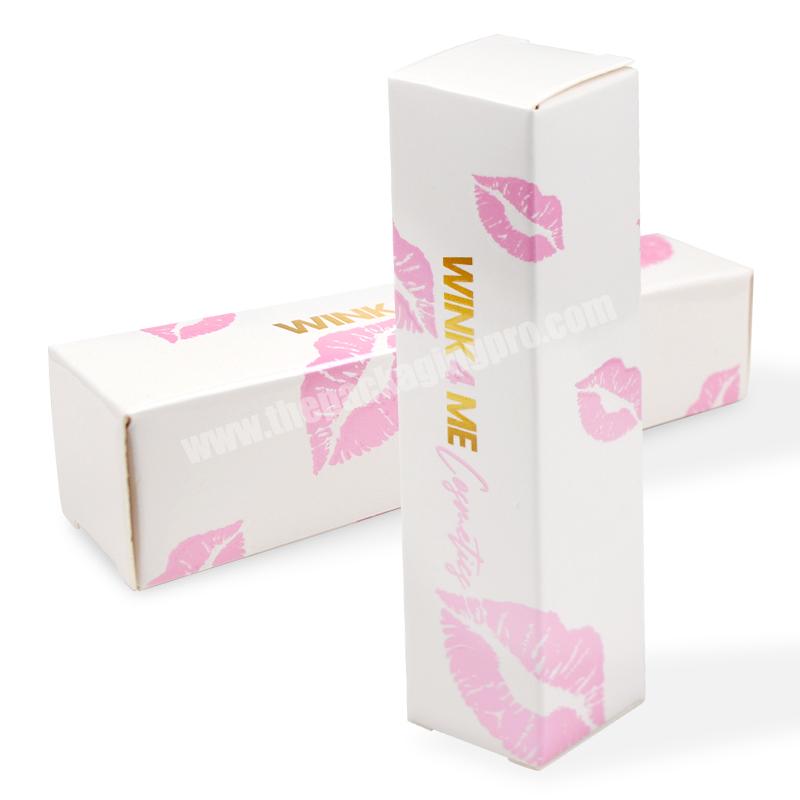 Hot sale luxury high quality customized white pink  art paper  packaging box with gold foil